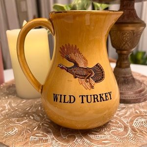 Vintage Staffordshire Pottery Wild Turkey Bourbon Pitcher